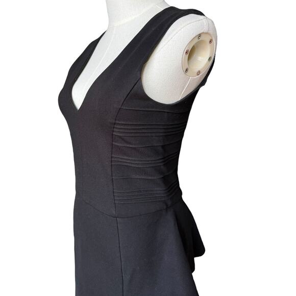 Parker Peplum Bodycon Black ribbed sides Sleeveless Dress size XS - Picture 11 of 15
